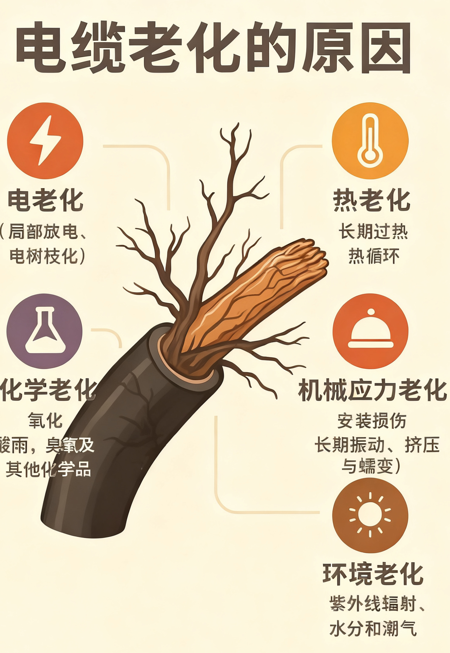 电缆绝缘层为什么会老化？五个最常见的原因