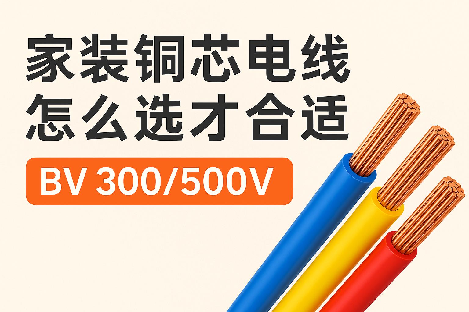 家装铜芯电线怎么选才相宜 BV 300/500V ？